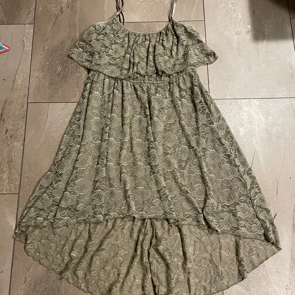 Hi-Lo Tan Laced Dress w/ sparkle